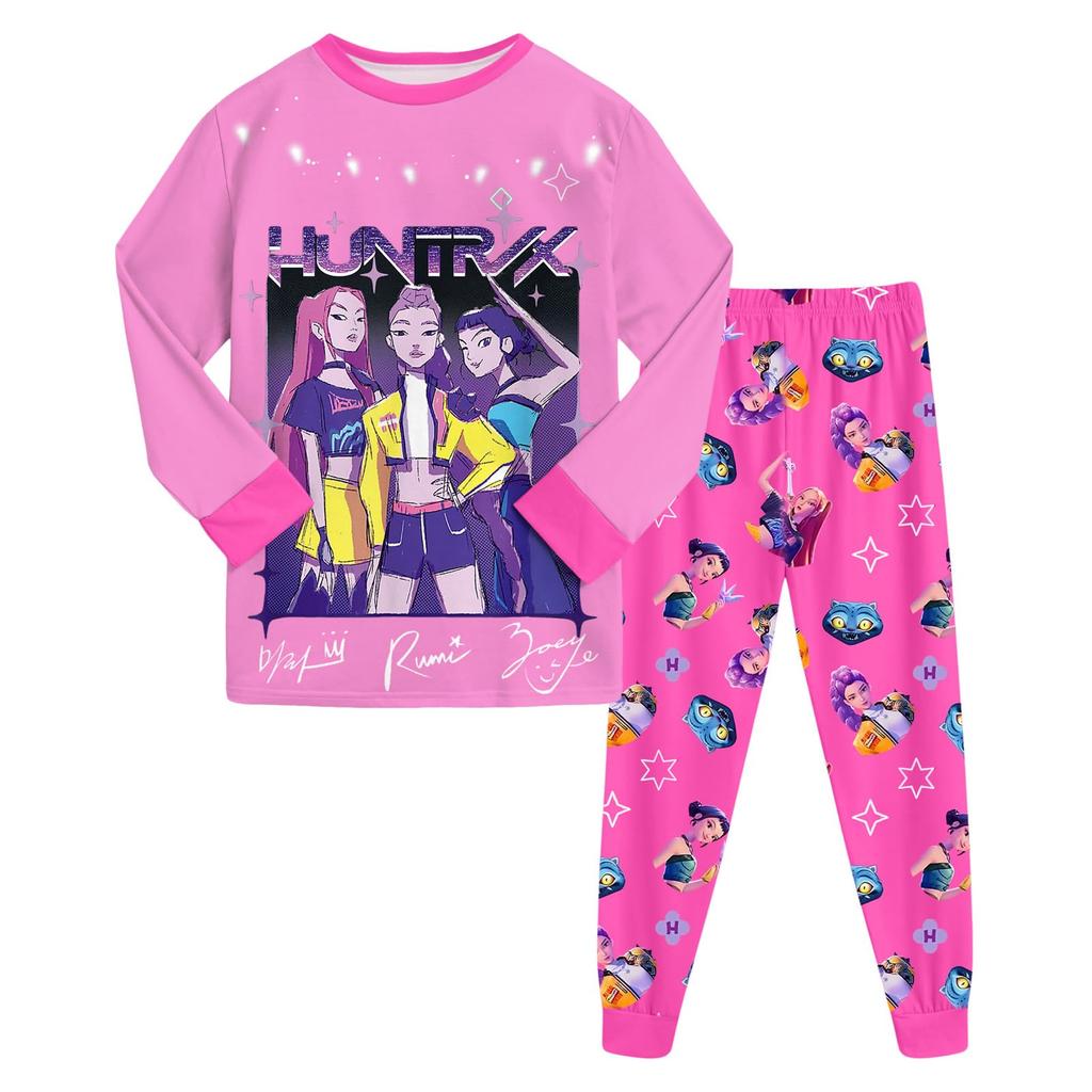 Children's Fashion Suit Skirt Round Neck Long Sleeve Top Pants