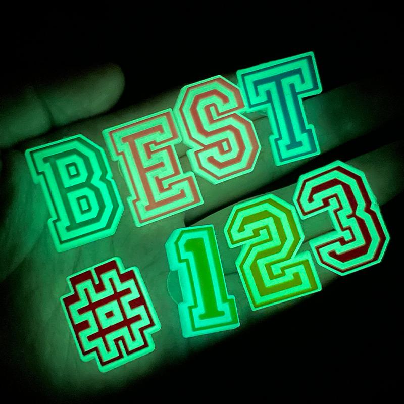 New Glow Letter Shoes Charms for Clog Sandals Shoe Charm Decoration 0-6 Number Alphabet ABC-Z Letter DIY Shoes Pins for Men Wome