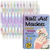 12/24 Color Nail Art Pens 0.5Mm Nail Polish Pens Drawing Painting Point Liner Painted Pen Kit