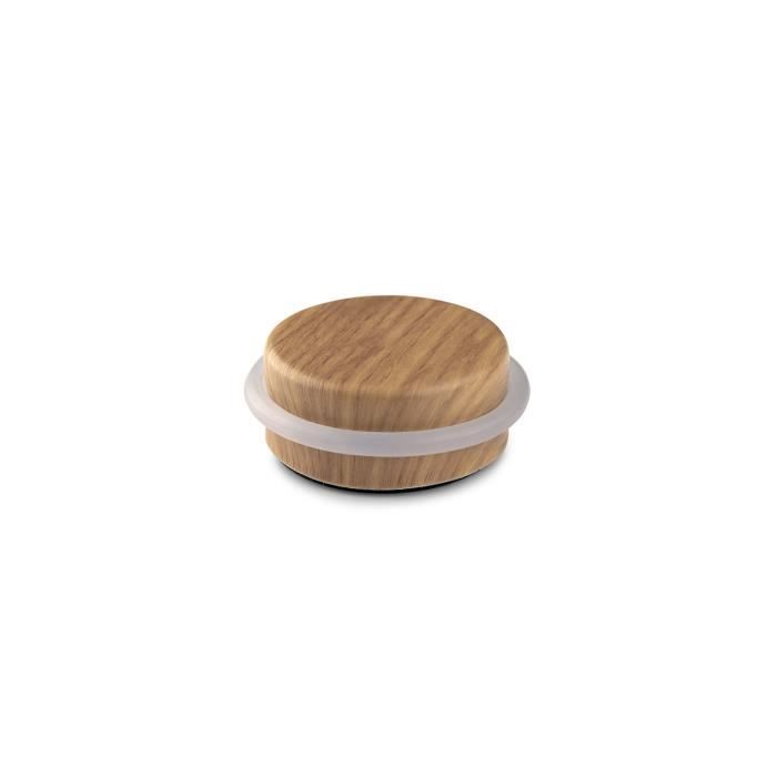 Adhésif Plastique-Métallique Butée De Porte Décoré Chêne Ø4,6x1,8cm Inofix