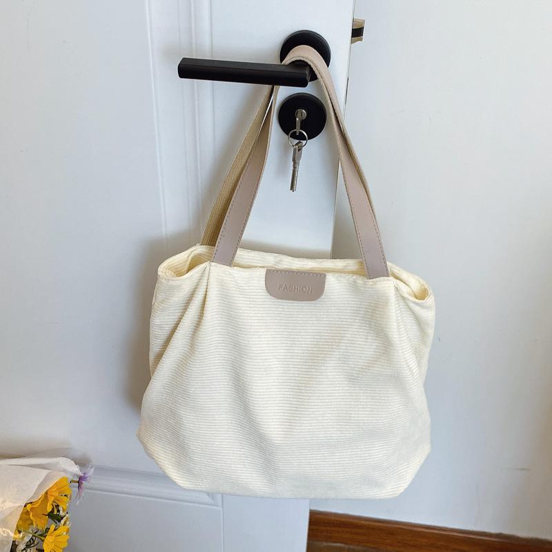 

Solid color casual large-capacity cloth bag new simple and versatile lightweight shoulder handbag commuter tote bag women