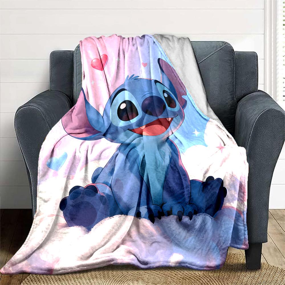 1pc S-Stitch16 Blanket, Gift, for Men and Women, Soft Blanket, Good for Sofa Bed Couch Travel, Lightweight Flannel Blanket