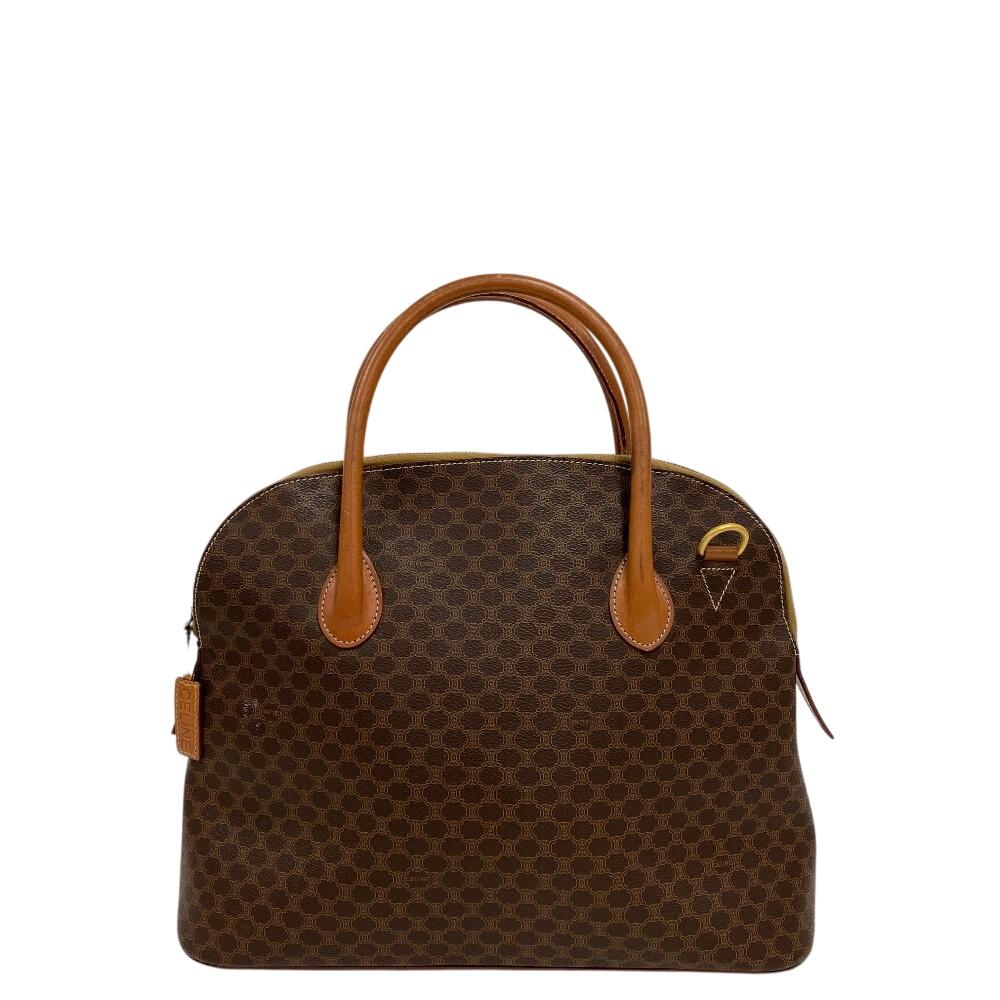 

CELINE Macadam Pattern PVC Handbag Brown PVC unisex Used