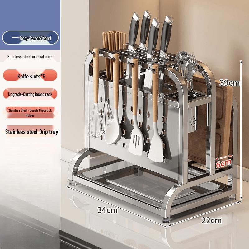 LETSFIND 316 Stainless Steel Kitchen Knife & Utensil Holder
