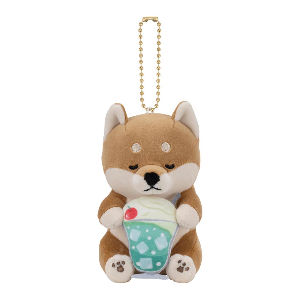Livheart Food Mascot Charm Premium Sleepy Animals Cream Soda (Total Length: Approx. 13cm) Shiba Inu Kotaro Cute Mascot 47301-04