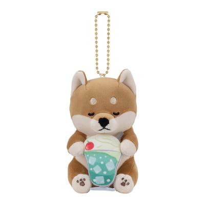 Livheart Breloque Mascotte Alimentaire Animaux Endormis Premium Shiba Inu Kotaro Mascotte Mignonne Soda Crème (Longueur totale environ. 13cm) 47301-04