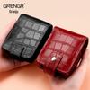 Compact Crocodile Pattern PU Leather Coin and Makeup Bag with Mirror