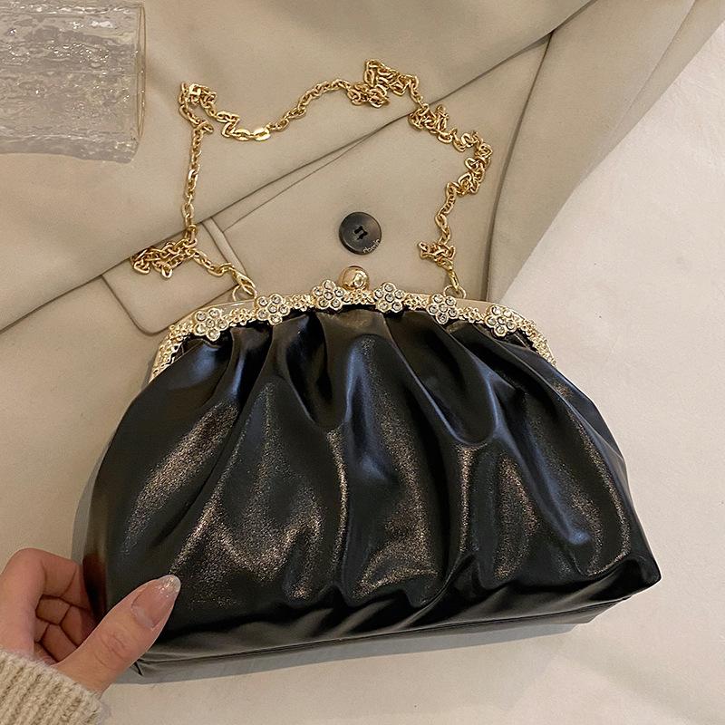 Sac à bandoulière messager moyen en cuir souple Symphony élégant et simple à clip portable, sac décontracté pour femmes, tempérament polyvalent