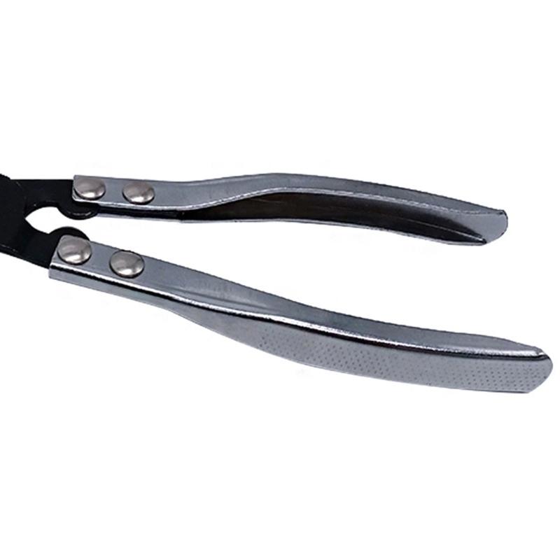 Press-Down Brake Pad Retainer Pliers with Steel Tool Body and Opposing Gripping Tips for Removing and Repositioning Brake Hardware Tasks