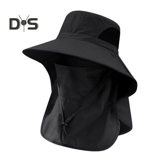 Wide Brim Bucket Hat UPF 50+ UV Protection Sun Hat Summer Outdoor Fishing Visor Hat with Neck Flap And Face Guard for Camping Hiking Gardening
