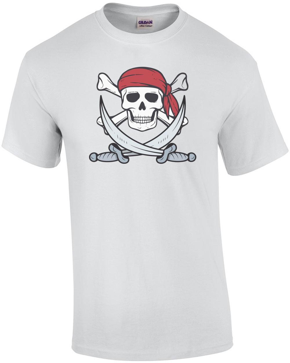 

Футболка з піратським прапором Jolly Roger - Сорочка-костюм буканьєра з черепом та кістками 5XL різнокольоровий