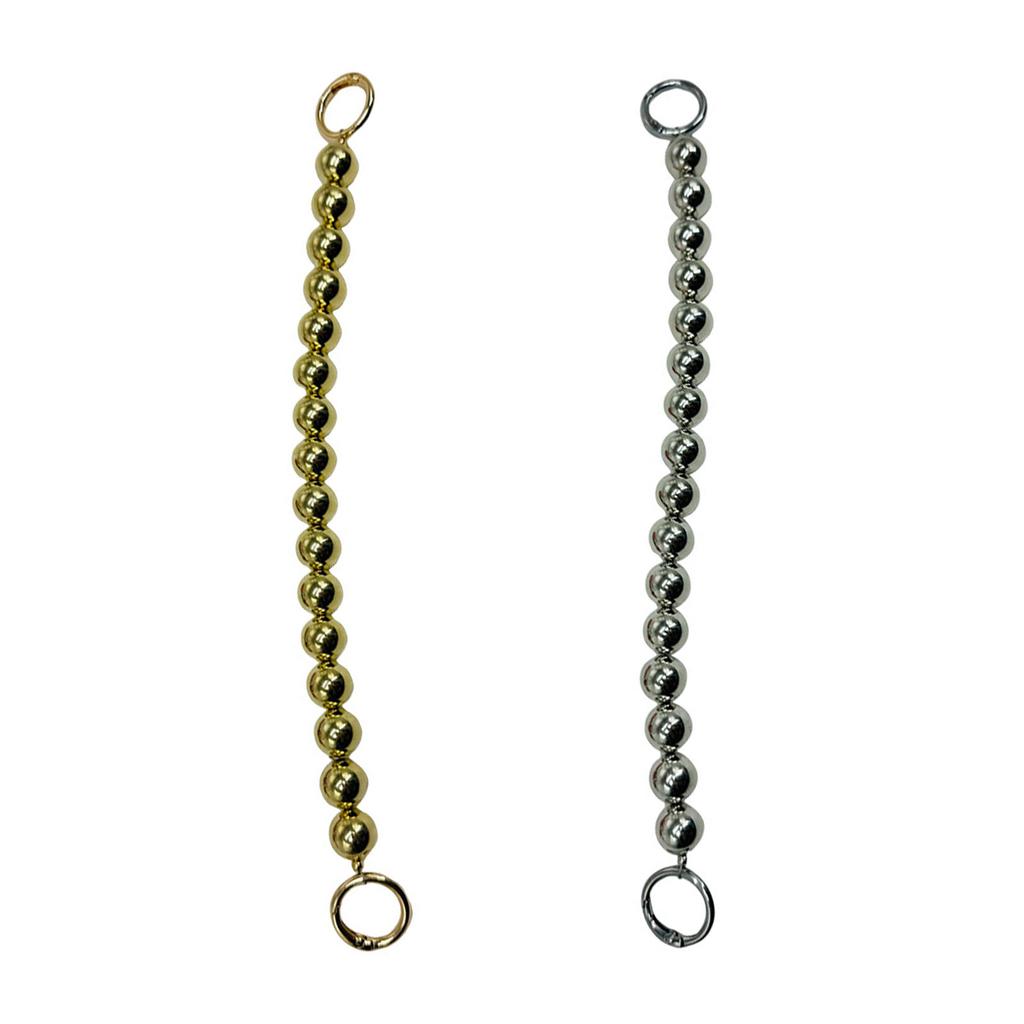 Elegant Beads Extender Chain Strap for Purses and Handbags Gold/Silver Tone Short Handle Replacement DIY Bag Crafts