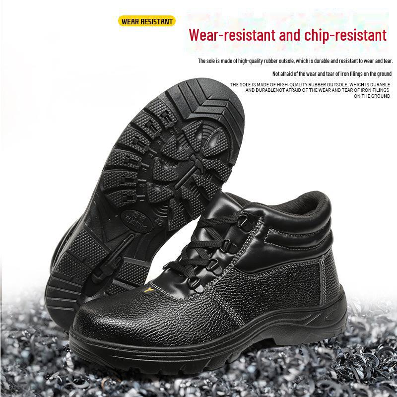 Men's Steel Toe Anti-Smash and Anti-Puncture Work Shoes - Wear-Resistant Safety Footwear