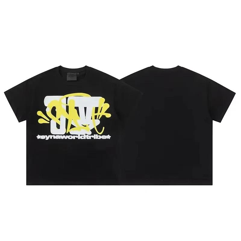 Classic Fashion Syna World Hip-hop Printed T-shirt Men Women Casual Loose Cotton Oversized Top High-street Y2K Harajuku Summer New Tee
