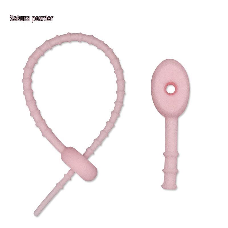 Multicolor TPR Silicone Zip Ties: Elastic Self-Locking, Reusable Cable Organizers & Keychain Pendants.