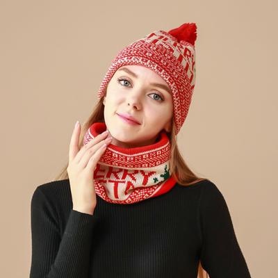 Pompom Chirstmas Knitted Hat Elk Ski Cap Fashion Beanie Hat  Gift