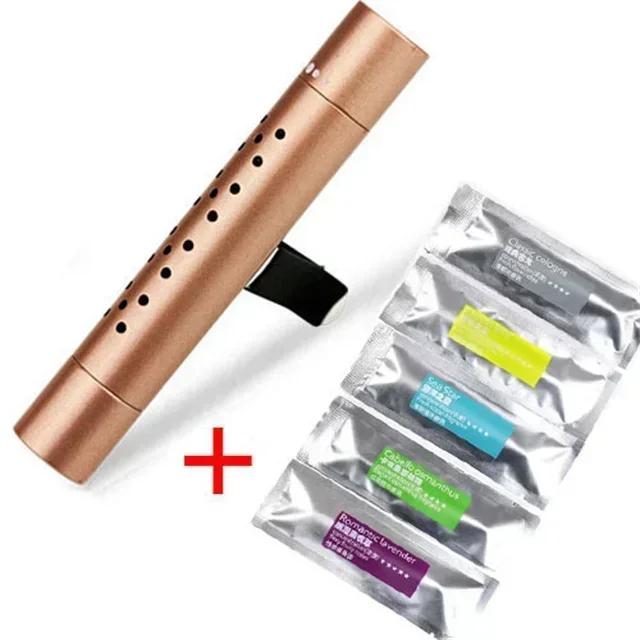 Car Fragrance Custom Vent Clip Cylindrical Essential Oil Car Diffuser Vent Clip with 5 Refill Sticks for Auto Office Kitchen