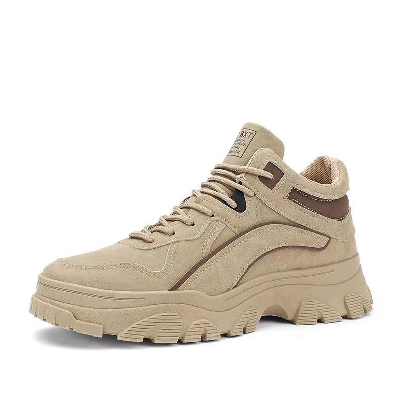 Spring and Autumn Men's Leather Boots New Sports Non-slip Work Versatile Light Casual Men's Construction Site Martin Labor Insurance Trend Shoes