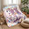 Unicorn Rainbow Fantasy Theme blanket Lightweight Warm Flannel Blanket Decorative Throw Blanket for Home Decoration