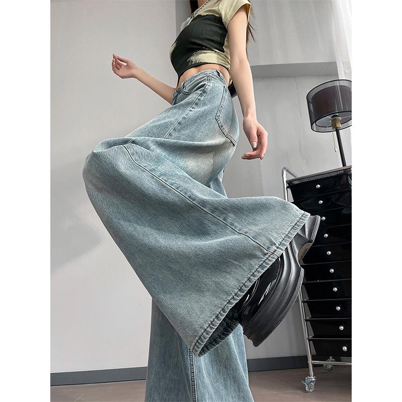 

Women s Plus Size High Waist Wide Leg Jeans - Summer Light, Loose Fit, Slimming Effect XS (75-84 lbs)