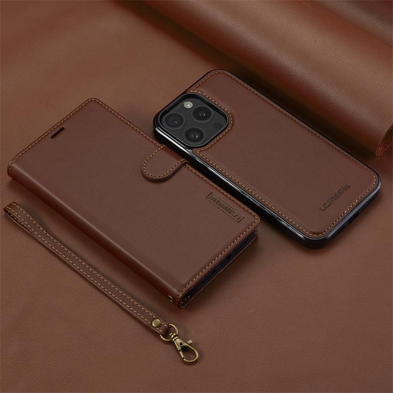 

2 в 1 высококачественный ретро магнитный кожаный чехол-книжка для iPhone 16 15 14 13 12 11 XR XS/Samsung S24 Ultra S23 FE A55 A54 чехол-кошелек для карточек Samsung S23ultra коричневый