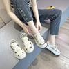 Baotou sandals summer new leather hollow woven muffin thick sole wear beach casual shoes