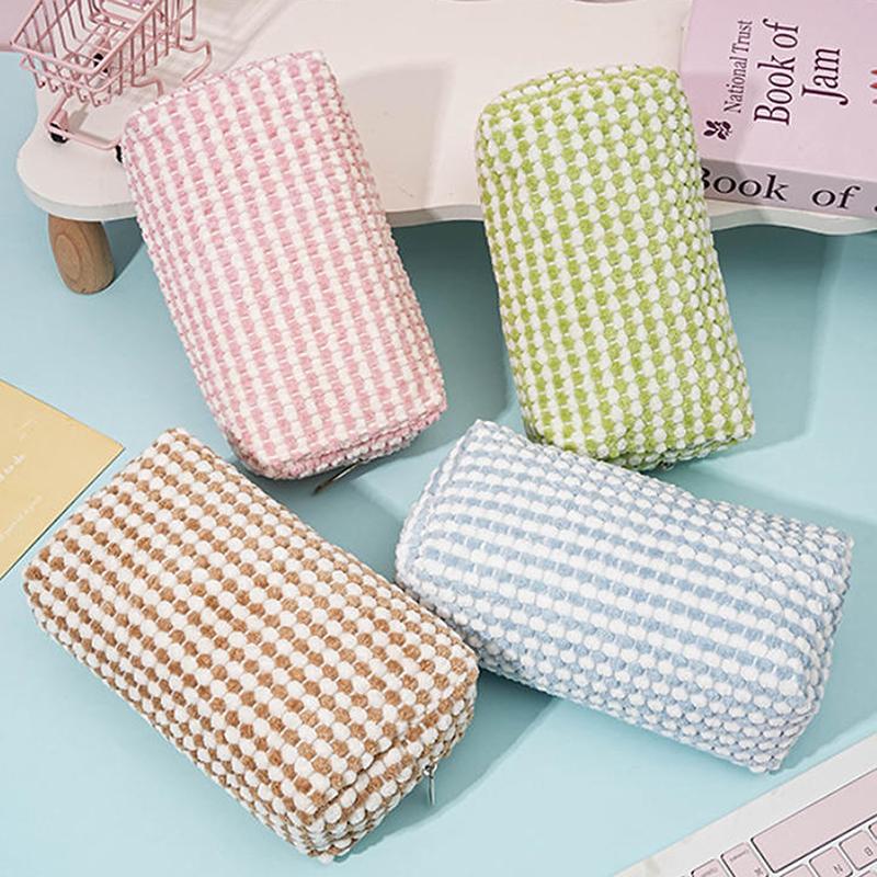 Cute Plush Makeup Bag For Women Portable Travel Commuting Large Cosmetic Bags Zipper Toiletry Bag Washing Storage Bags Pen Pouch