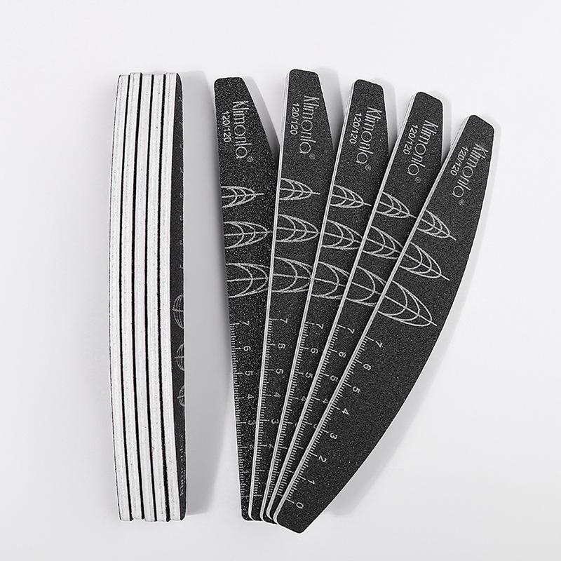 5Pcs Black Nail Files For Manicure Sanding Double Sided Nail File 120/180 Grit Nail Art Care Tools High Quality Polishing Tools