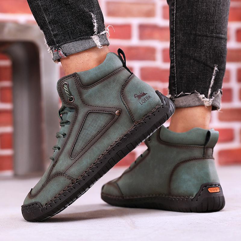 New Men's Boots Retro High Top Outdoor Anti Slip Work Shoes Soft Fashion Luxurious Design Couple's Loafers Classic Flat Mosinka