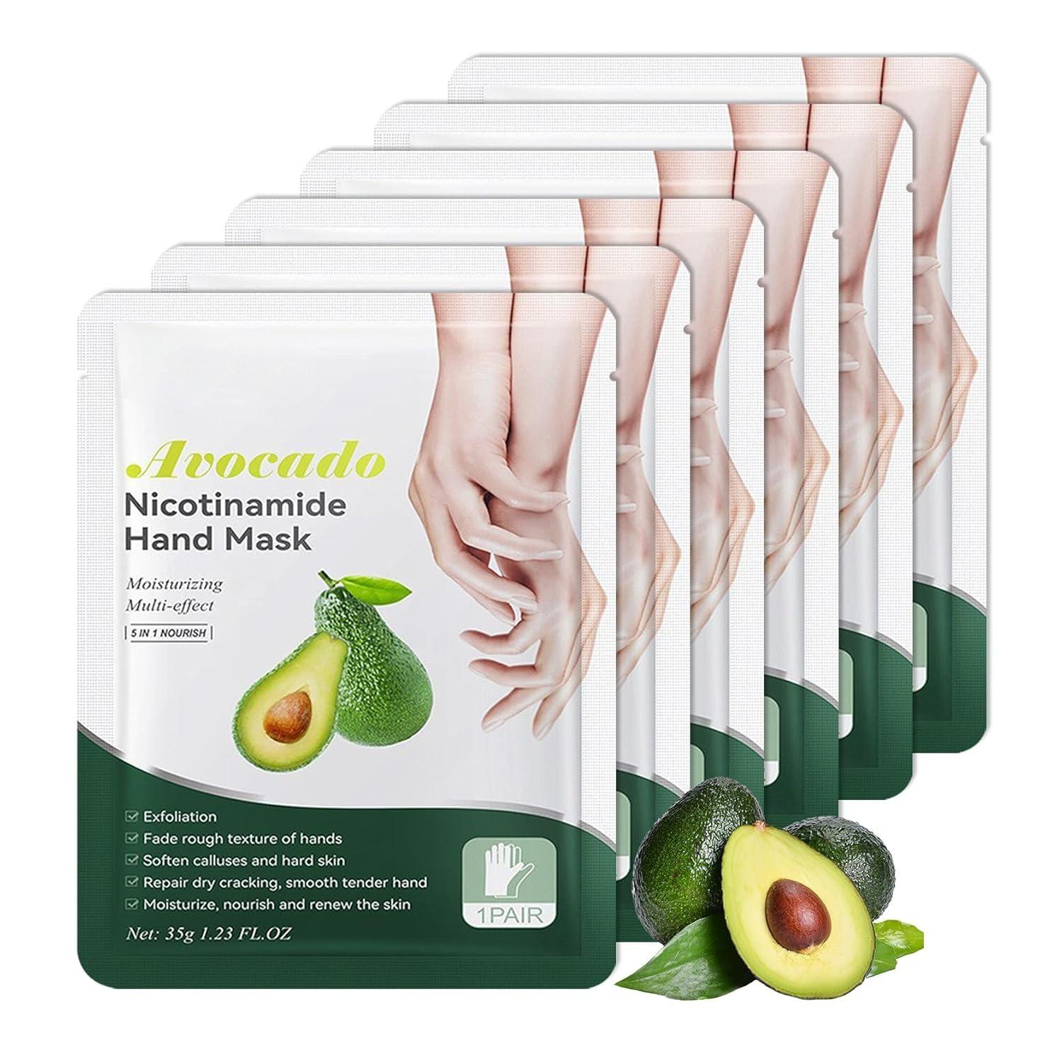 6 Pairs Hand Masks Moisturizing Gloves,Hydrating Hand Mask Moisturizer Gloves Care for Dry Cracked Hands,Smooth Long Lasting Soft Firming Hand Mask зелёный
