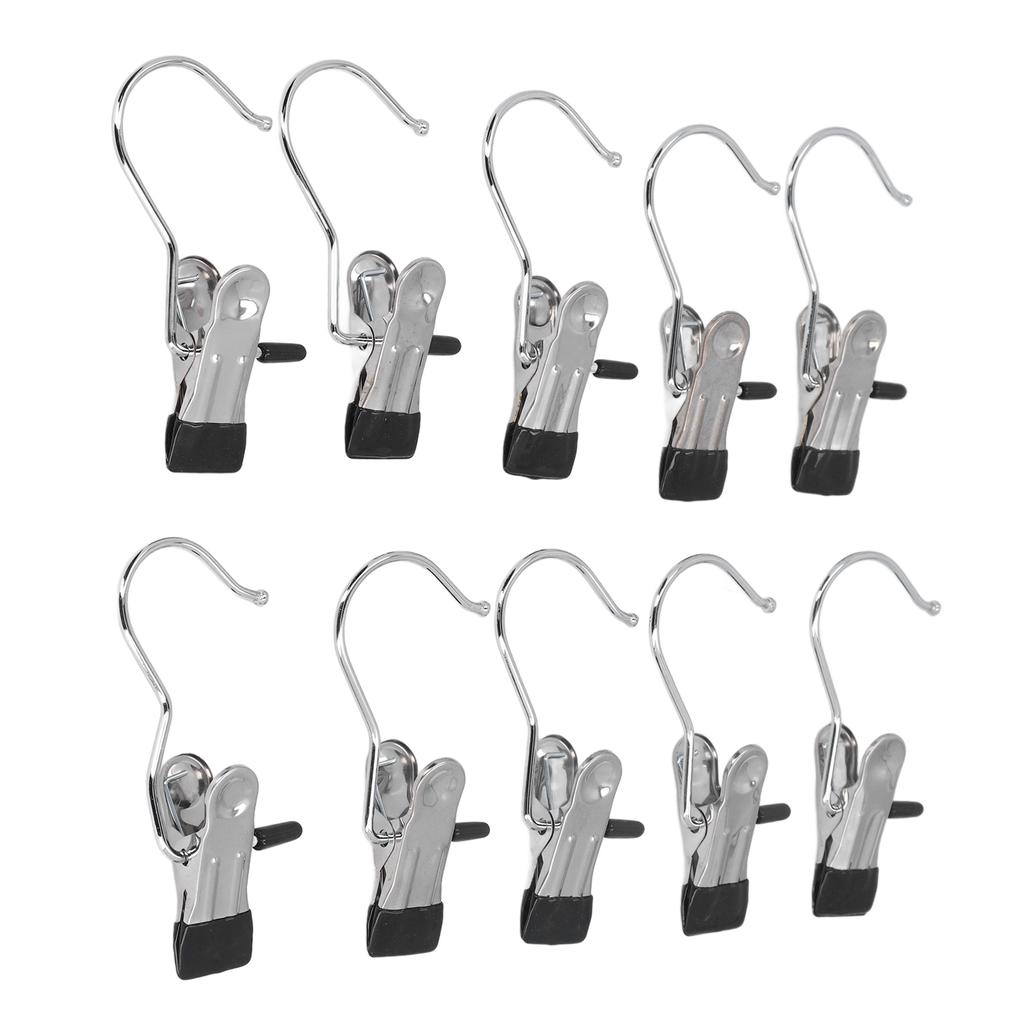 10Pcs Short Tail Hanger Clip Stainless Steel Heavy Duty Multifunctional Hanging Clips Hooks for File