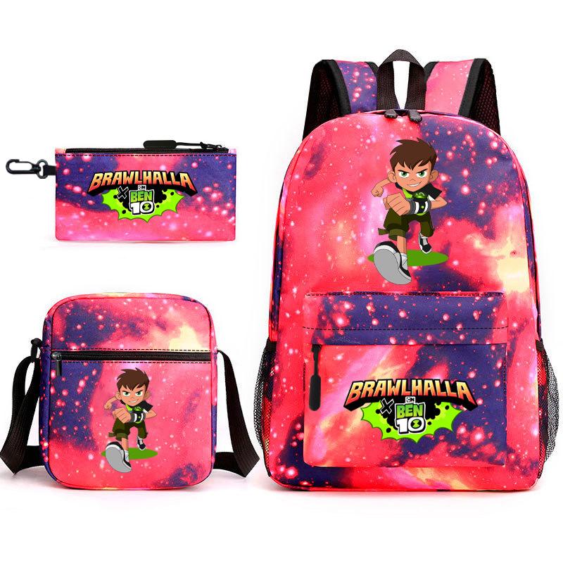 New Hacker Junior Starry Sky School Bag Three-piece Set 10 Heat Transfer Personalized Backpack Leisure Bag