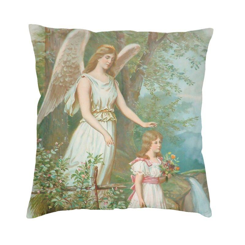 Victorian Angel Square Pillow Cover Home Decorative Vintage Angel Cushion Cover Throw Pillow For Sofa Double-Sided Printing