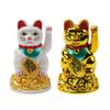 Chinese Lucky Waving Cat Beckoning Maneki Neko Gold Fortune Feng Shui Mascot Bringing Wealth-Good Fortune For Home Office Decor