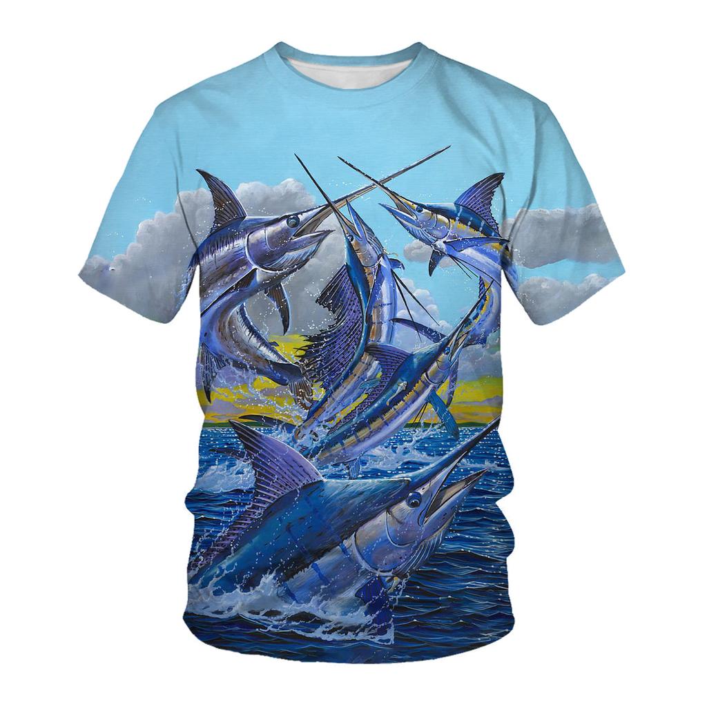 Casual Short Sleeved Printed Fashionable Oversized 3D Top Pattern T-shirt for Men Comfortable Summer Round Neck