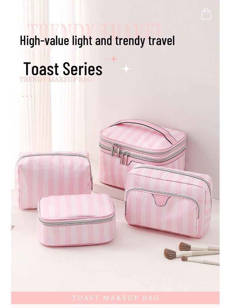 Chic Double-Layer Travel Makeup Bag: Cute, Spacious, Portable Cosmetics Organizer