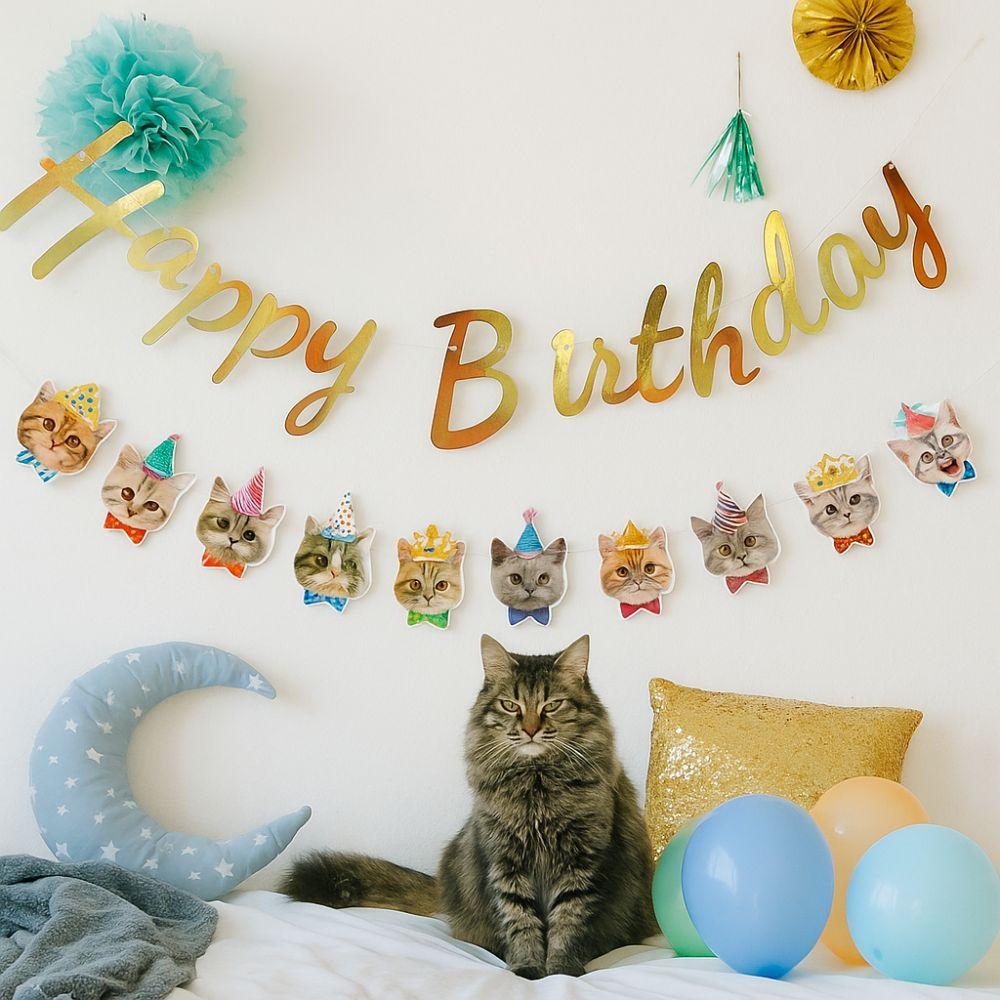 Paper Happy Birthday Banner Cute Animal Animal Birthday Banner Pet Theme Banner  Baby Shower