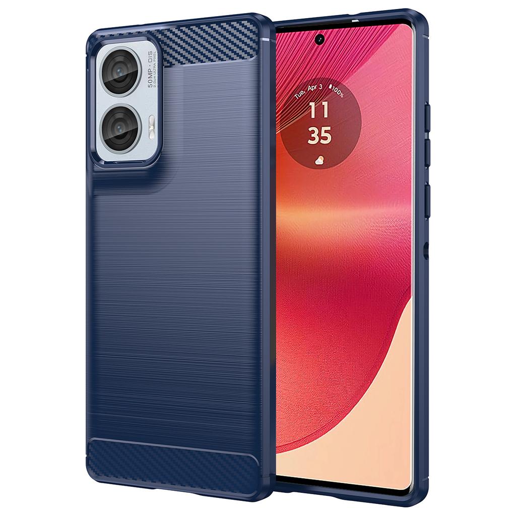 For Motorola Edge 50 Fusion 5G TPU Case Carbon Fiber Texture Brushed Phone Cover