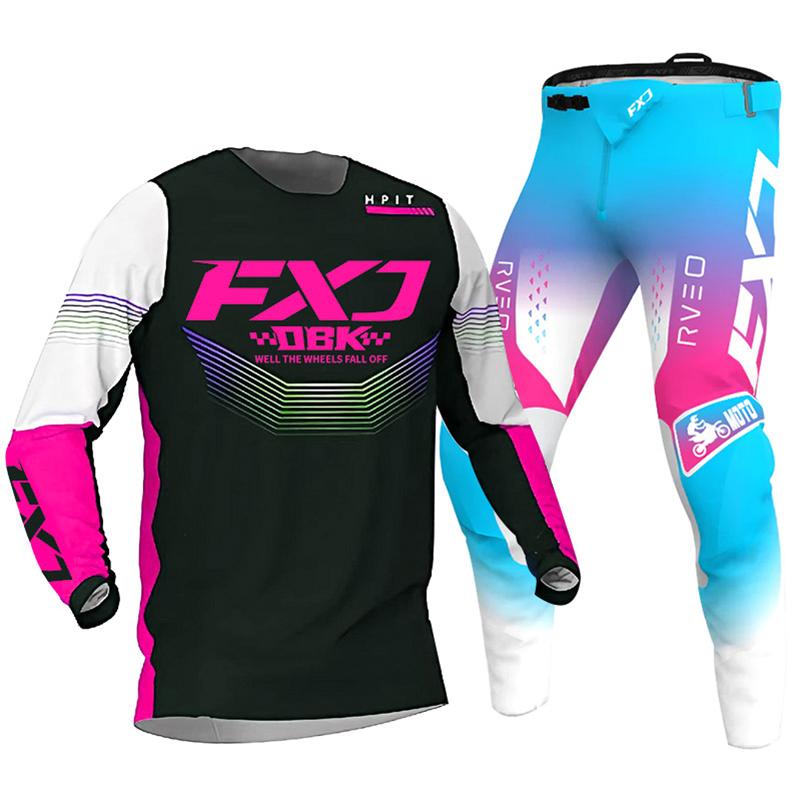 Set di abbigliamento da motocross per bambini 4 5 6 7 8 9 10 11 12 13 anni Ragazzi Bambino Motociclista Ragazzo Ragazza Maglia Pantaloni Kit tuta da corsa Fuoristrada Enduro MX MTB