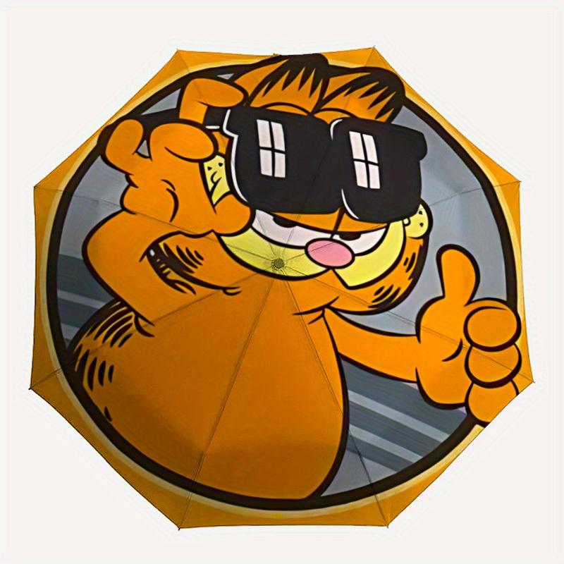 

1pc Garfield Cat Automatic Open/Close Umbrella Sturdy Iron Frame, Compact Travel Umbrella - Perfect Gift for Women, Men a0829104