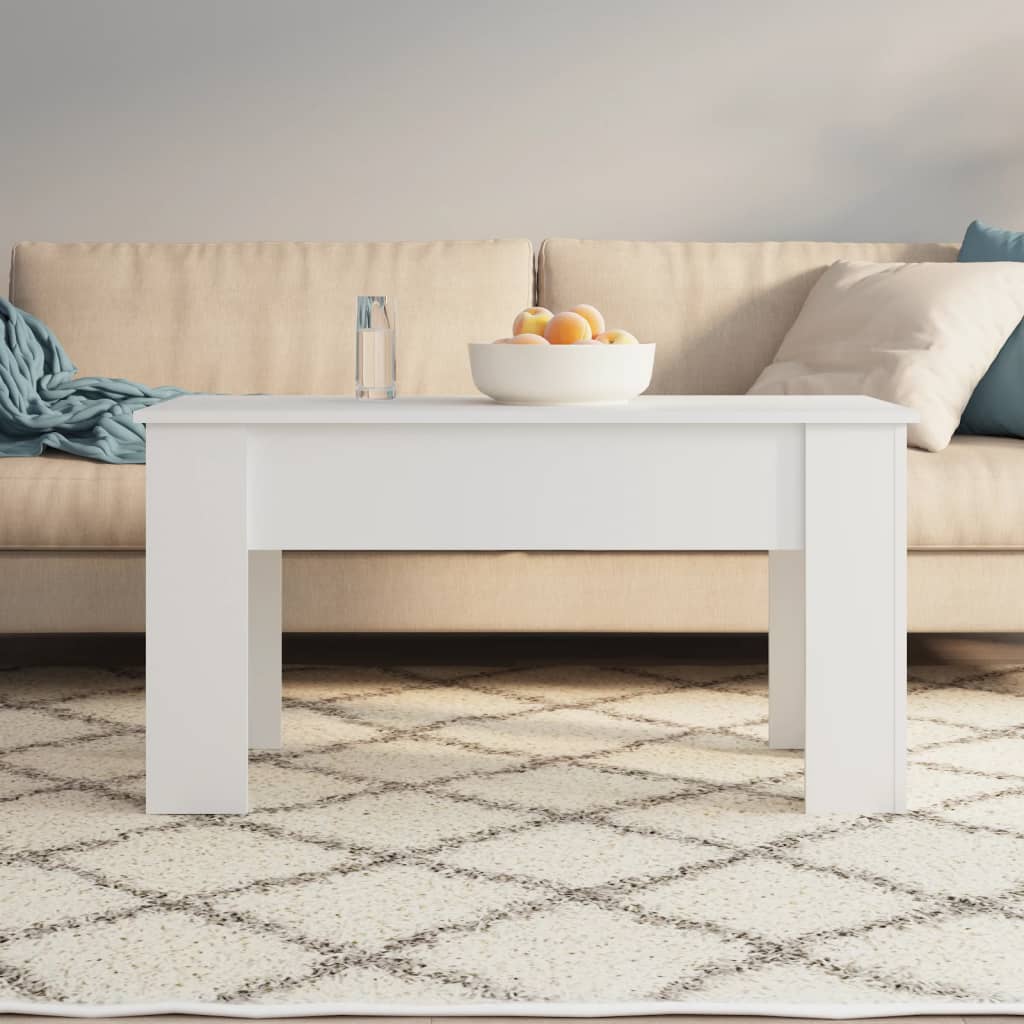 Vidaxl Coffee Table, White, 101X49X52 Cm, Wood-Based Material