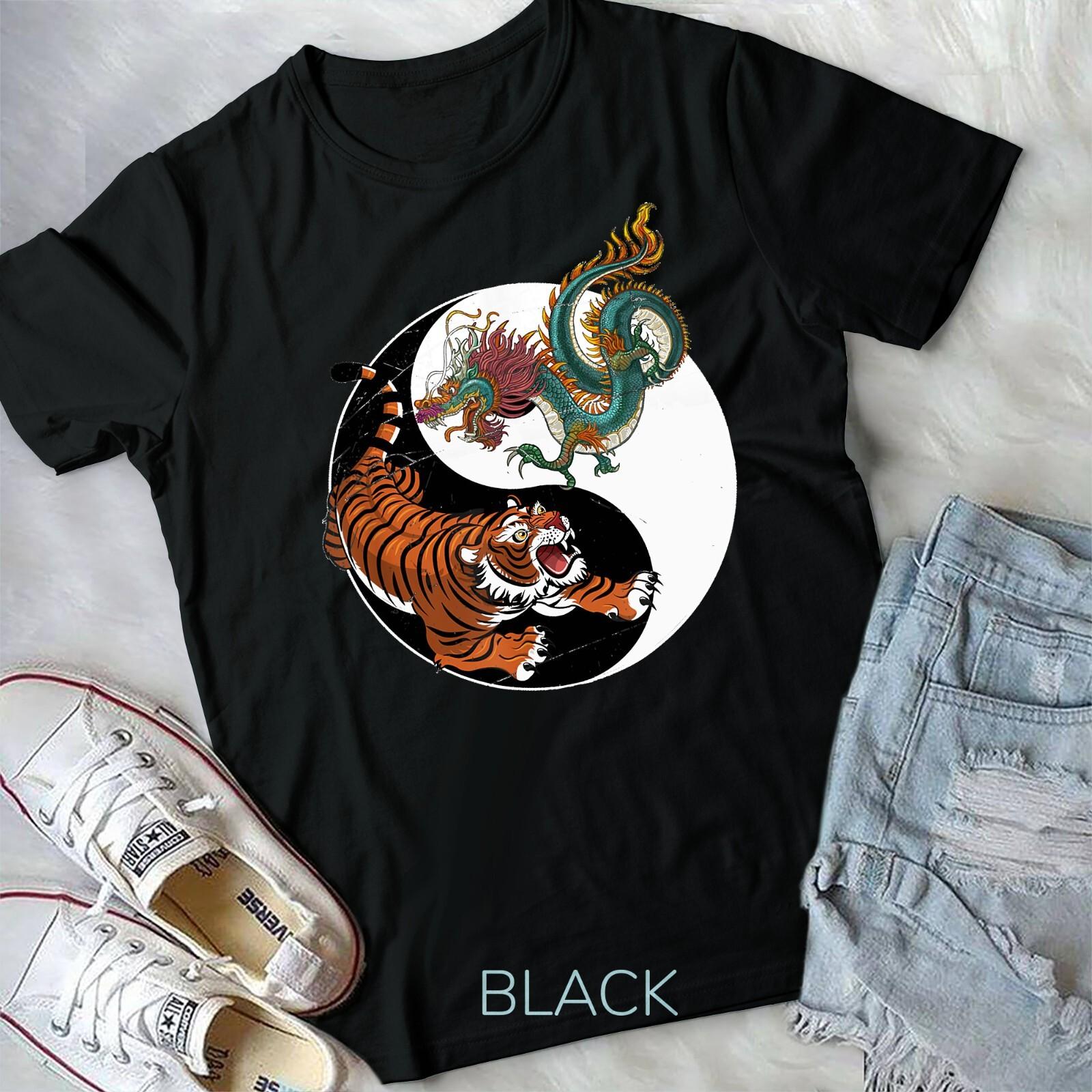 Asian Dragon Tiger Yin Yang Tiger Unisex T-shirt S