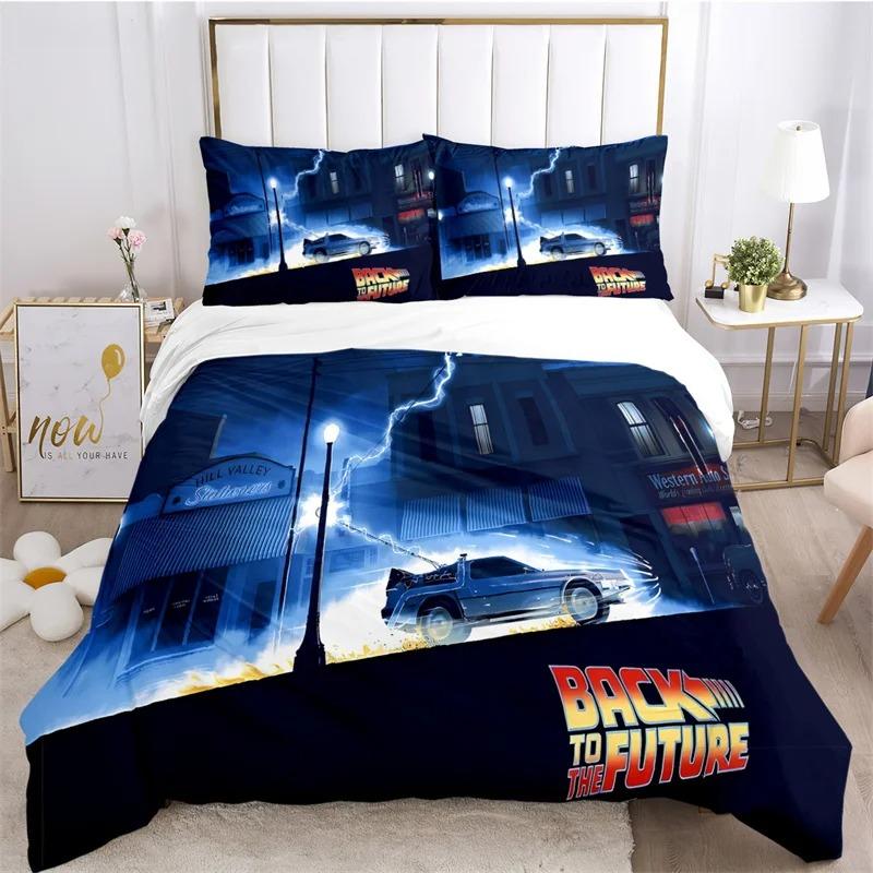 Back To The Future Pattern All Season Duvet Cover Bedding Comforter set Soft Quilt Cover and Pillowcases SingleDouble/Queen/King