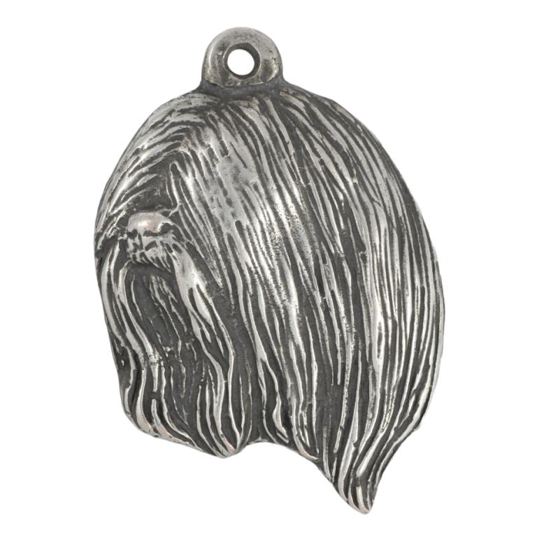 Lhasa Apso - Silver-plated key ring with dog, handbag decoration, backpack pendant by Art-Dog brand