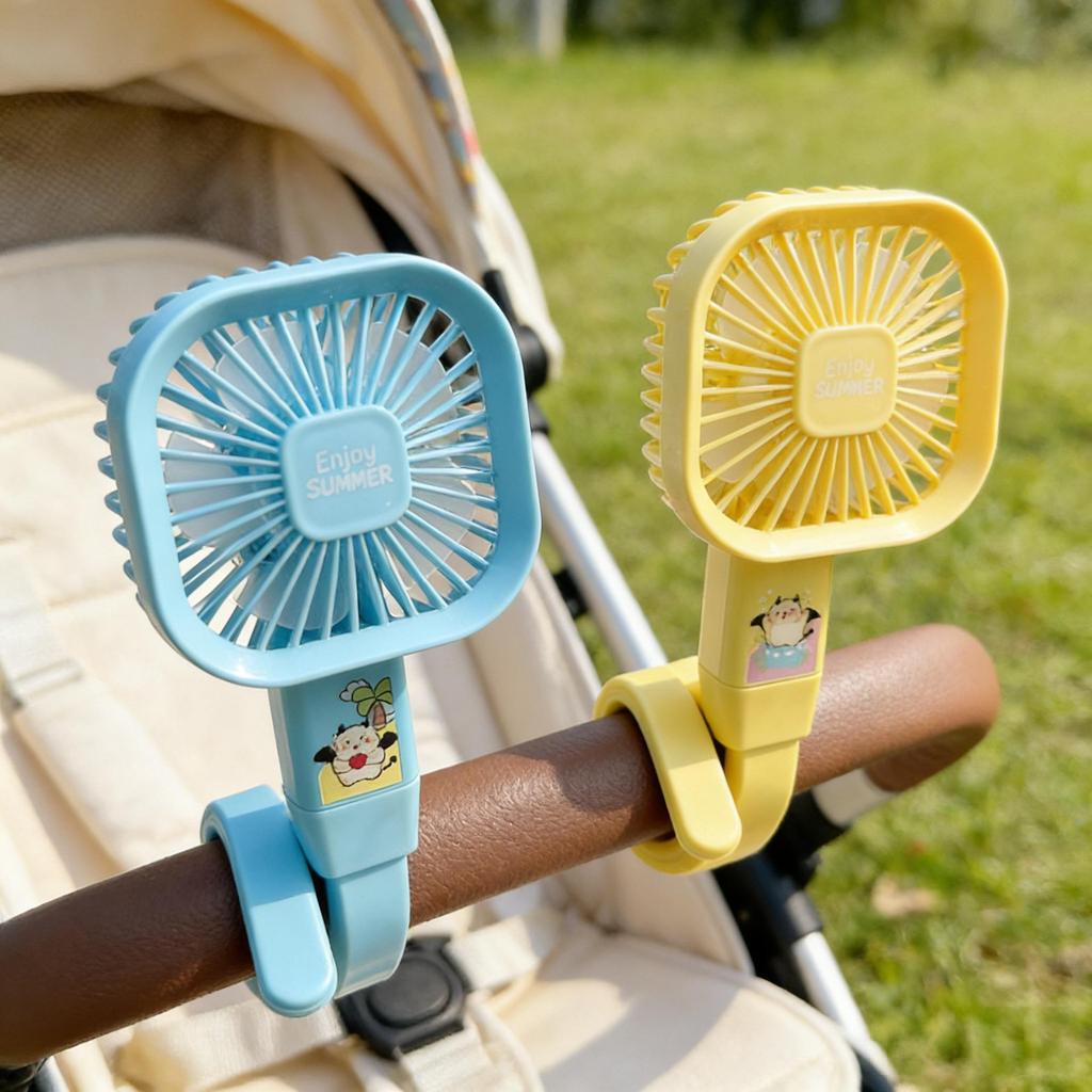 Portable USB-Rechargeable Baby Stroller Clip Fan - Silent and Multi-functional, for Crib or Umbrella Use