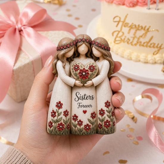 Statuie Frăție, Surori Pentru Totdeauna Sculptură din Rășină Făcută Manual cu 2, 3, 4 Figurine de Surori, Cadouri de Prietenie pentru Femei