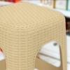 KADAX Rattan Küchenhocker Beige 2 Stk