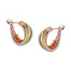 Fashionable Three Ring Three Pigment Ring Earrings, Light Luxury High-end Earrings