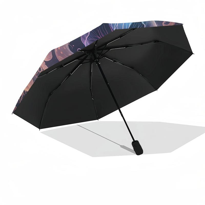 1pc Jellyfish Fantasy Ocean Scene Umbrella with Plastic Handle,Suitable for All Seasons Home Travel Outdoor UmbrellaDD551