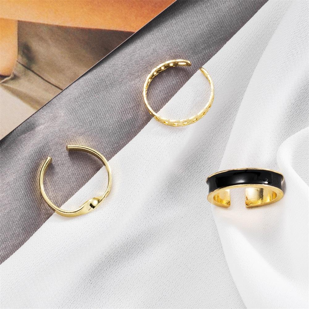 Bague trois pièces réglable, élégante et polyvalente, à la mode, géométrique simple, bijoux populaires pour femmes